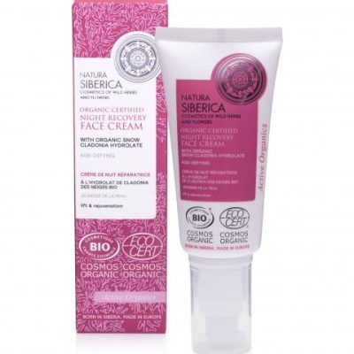 Ноќна крема за лице за затегнување со хидролат од сибирски мов - 50 мл.