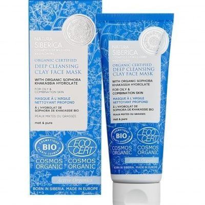 Маска за лице со глина за длабинско чистење со глина и хидролат од Хакашка софора за мрсна и комбини