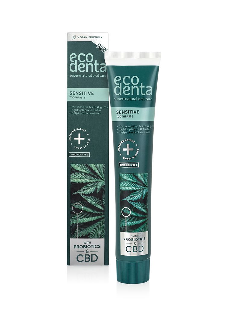 Паста за сензитивни заби и непца со CBD и пробиотици без флуорид- 75 мл.