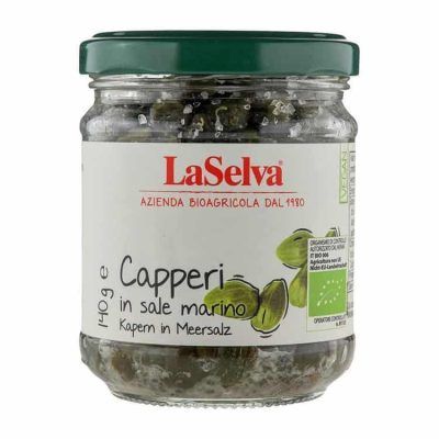 Органски капери во морска сол - 140 гр.