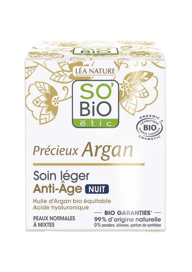 Ноќна лесна крема за лице против стареење од арган - 50 мл.