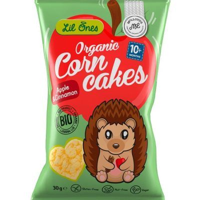 Органски безглутенски флипс за бебиња и деца од пченка со јаболко и цимет - 30 гр.