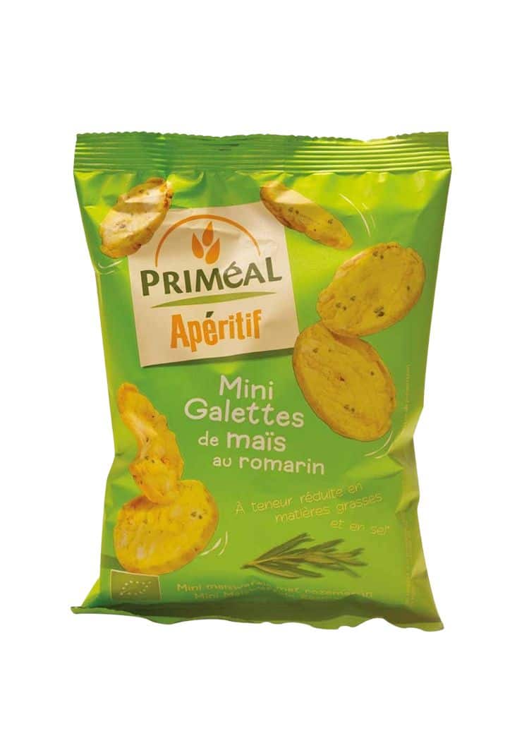 Органски мини галети од пченка со рузмарин - 50 гр.