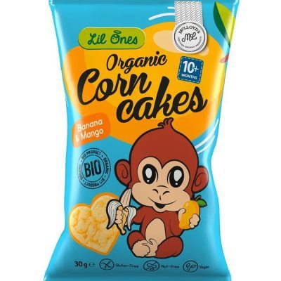 Органски безглутенски флипс за бебиња и деца од пченка со банана и манго - 30 гр.