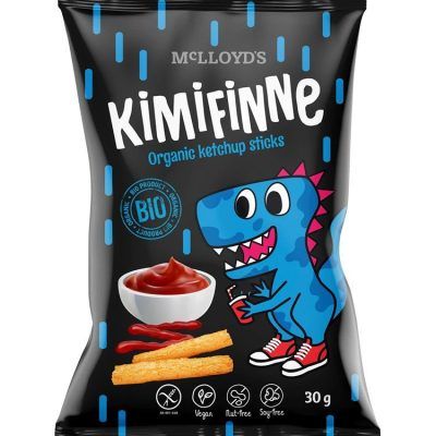 Органски безглутенски флипс за деца од пченка со кечап - 30 гр.