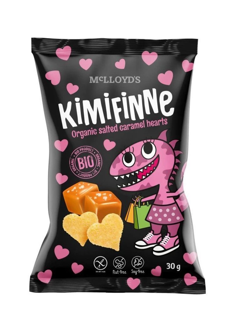 Органски безглутенски флипс за деца од пченка со солена карамела - 30 гр.