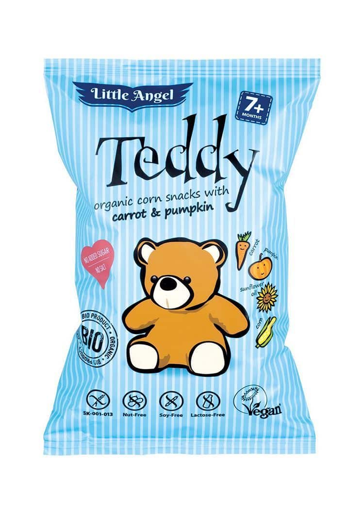 Органски безглутенски флипс за бебиња и деца, од пченка со морков и тиква - 30 гр.