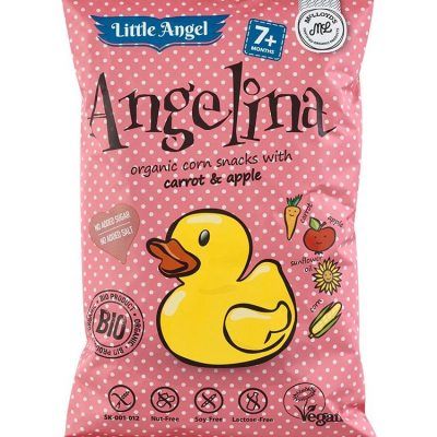 Органски безглутенски флипс за бебиња и деца, од пченка со морков и јаболко - 30 гр.