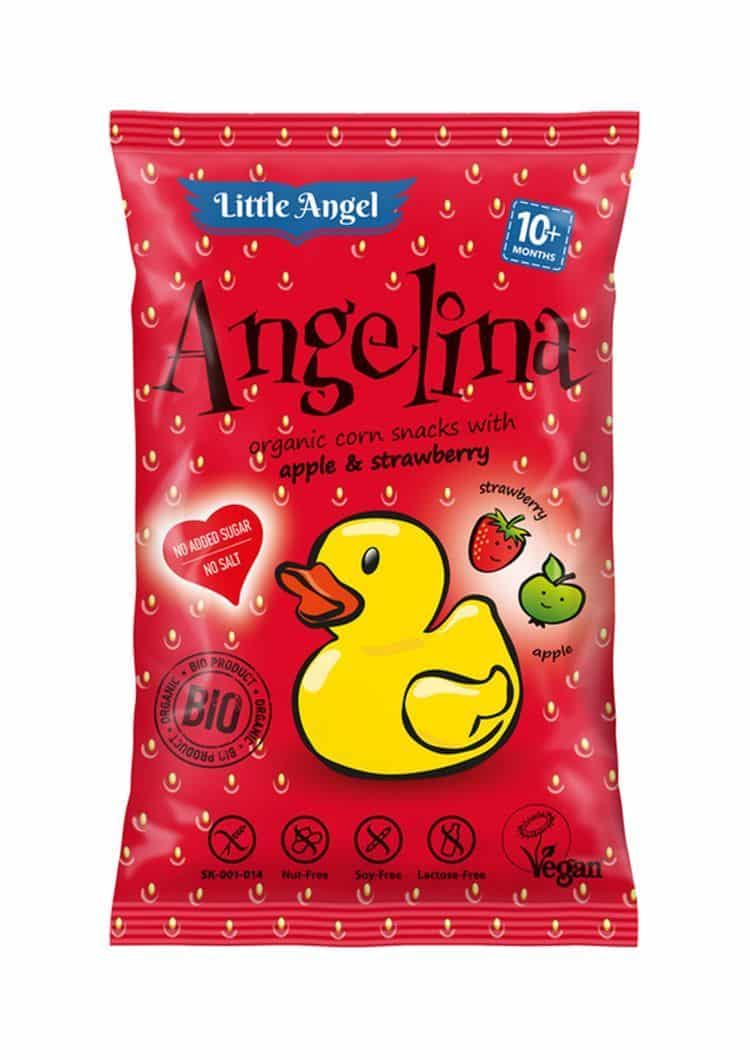 Органски безглутенски флипс за бебиња и деца, од пченка со јаболко и јагода - 30 гр.