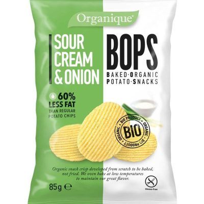 Органски безглутенски чипс од компир со павлака и кромид - 85 гр.