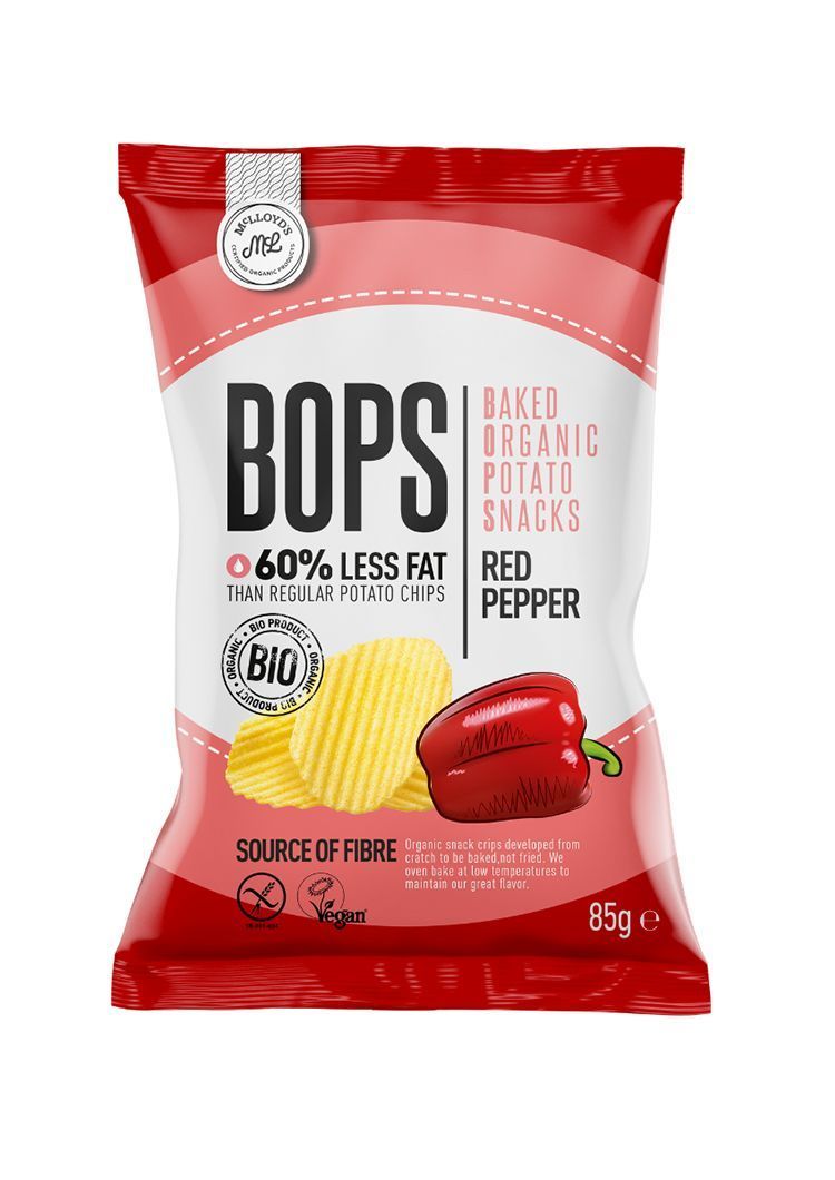 Органски безглутенски чипс од компир со црвен пипер - 85 гр.