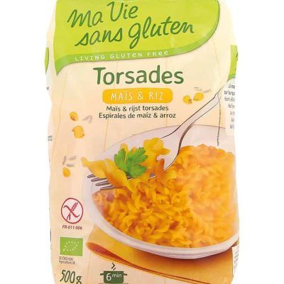 Органски безглутенски фусили од пченка и ориз - 500 гр.