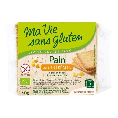 Органски безглутенски леб од три вида житарки - 375 гр.