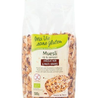 Органски безглутенски мусли од ориз, хелда и темно чоколадо - 300 гр.