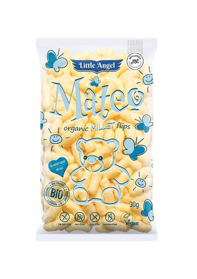 Органски безглутенски флипс за бебиња и деца, од пченка со просо - 30 гр.