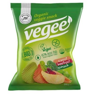 Органски безглутенски чипс од компир со морков, цвекло и спанаќ - 25 гр.