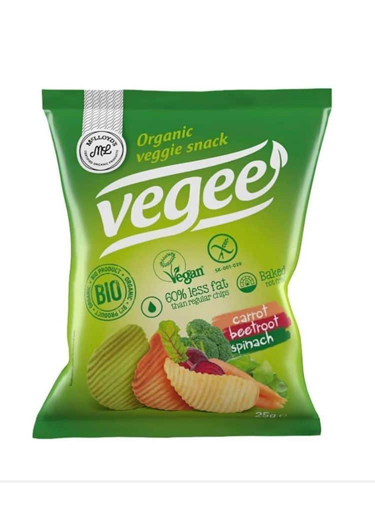 Органски безглутенски чипс од компир со морков, цвекло и спанаќ - 25 гр.