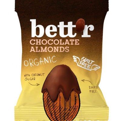 Органски безглутенски чоколадни бадеми - 40 гр.