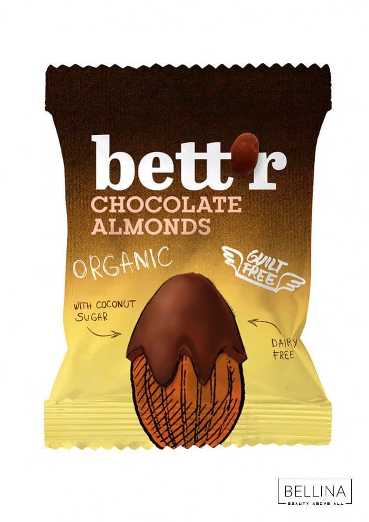 Органски безглутенски чоколадни бадеми - 40 гр.