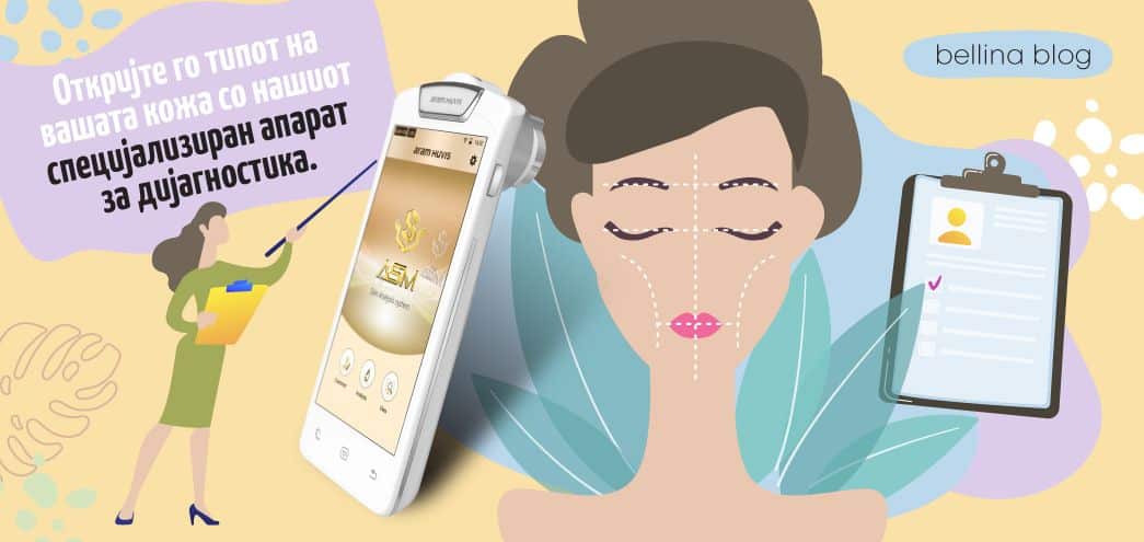 Откријте го типот на вашата кожа со нашиот специјализиран апарат за дијагностика.