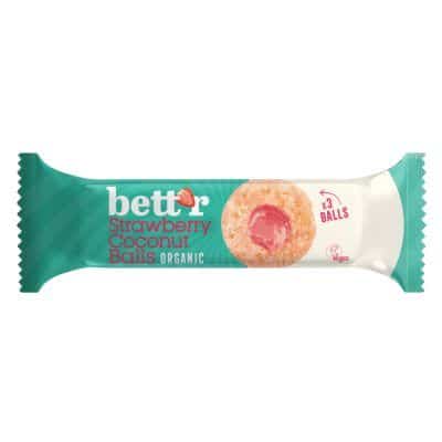 Органски бомбици со кокос и фил од јагода - 45 гр.
