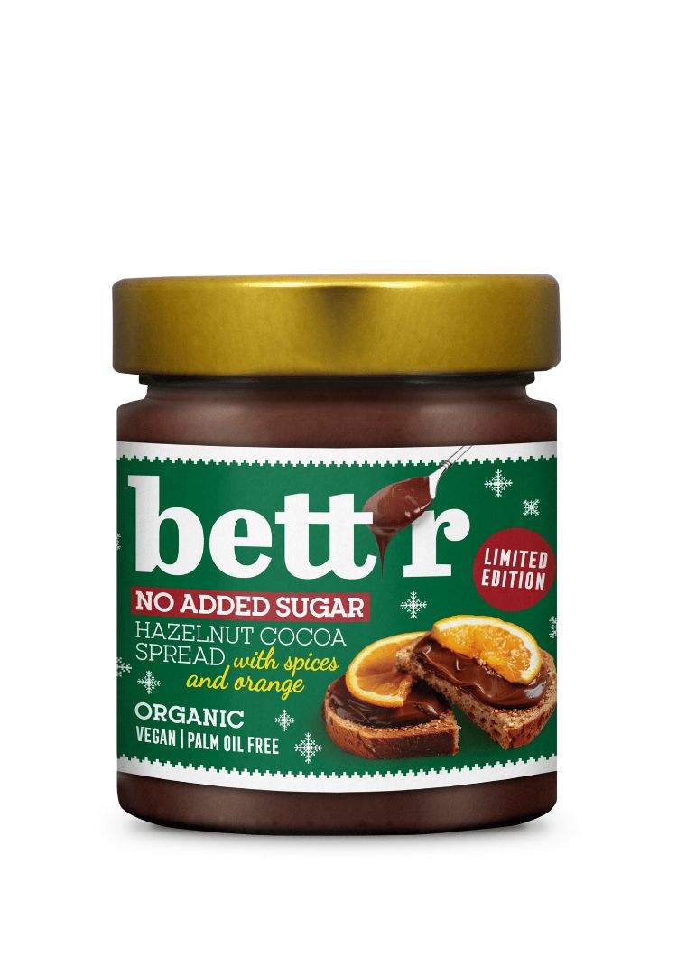 Органски чоколаден крем од лешници со портокал - 250 гр.