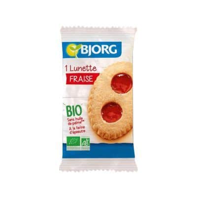 Органски бисквити со фил од јагода - 50 гр.