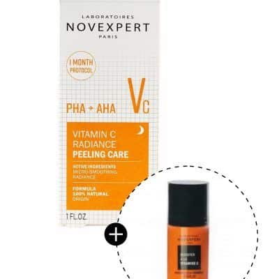 VITAMIN C oсветлувачки пилинг серум за лице со ПХА и АХА киселини – 30 мл. + мини подарок