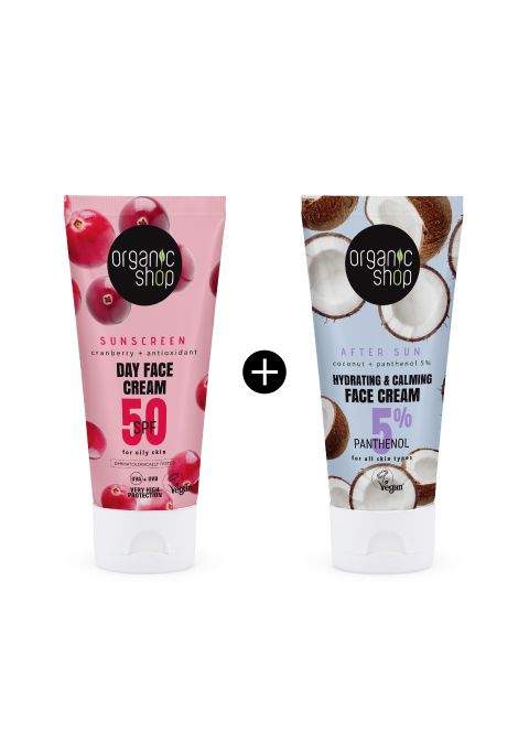 1+1 Балансирачка крема за лице со SPF50 - 50 мл.+ Смирувачка крема за лице