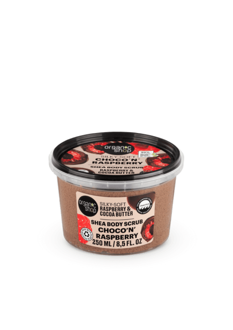 Choco'N'Raspberry пилинг за тело од малини и какао путер - 250 мл.