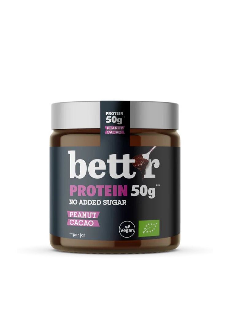 Органски протеински крем од кикирики и какао без додадени шеќери - 250 гр